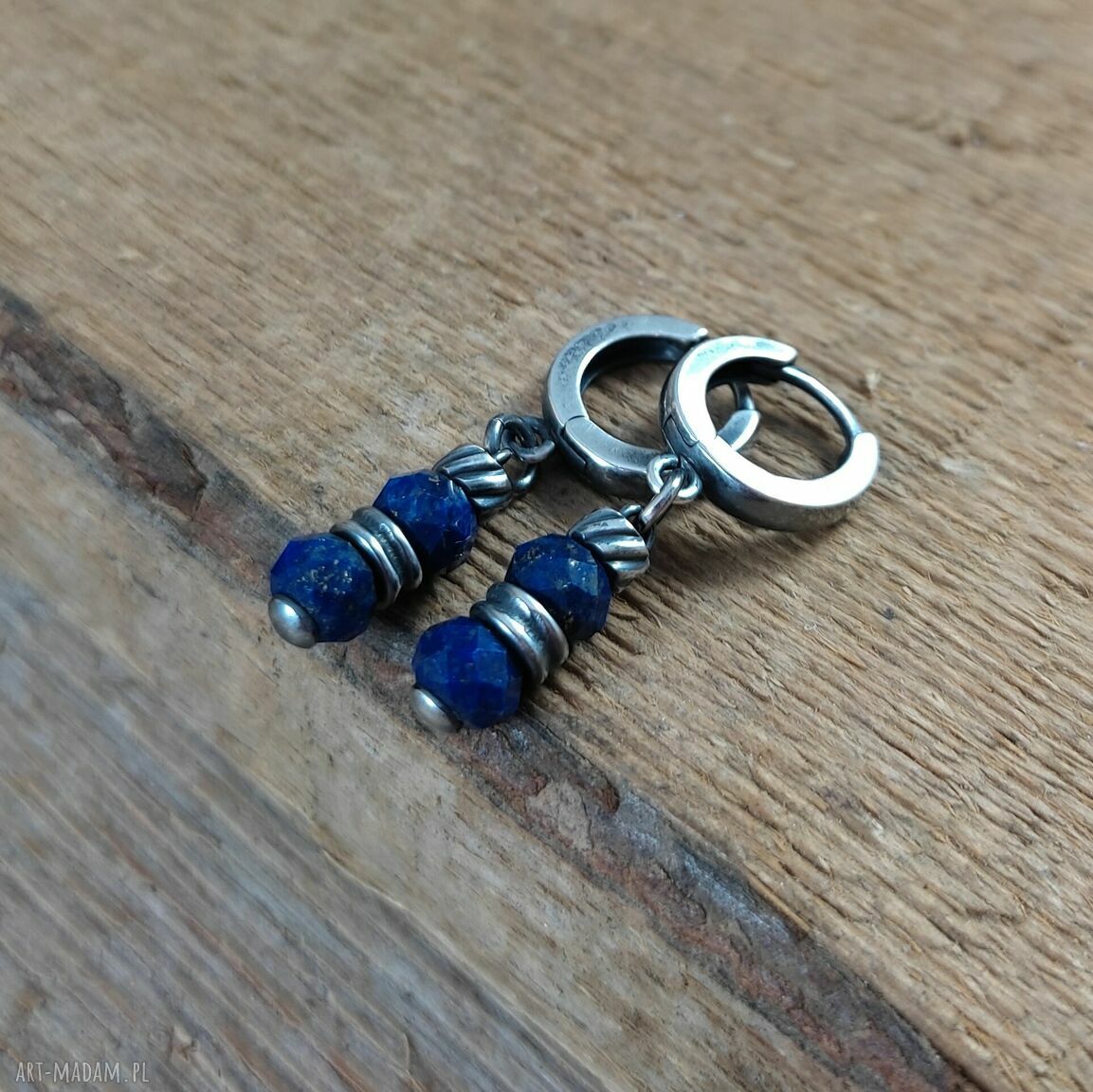 Delikatne kolczyki z lapis lazuli w srebrze 925