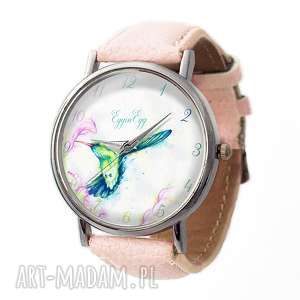 koliber - skórzany zegarek z dużą tarczą