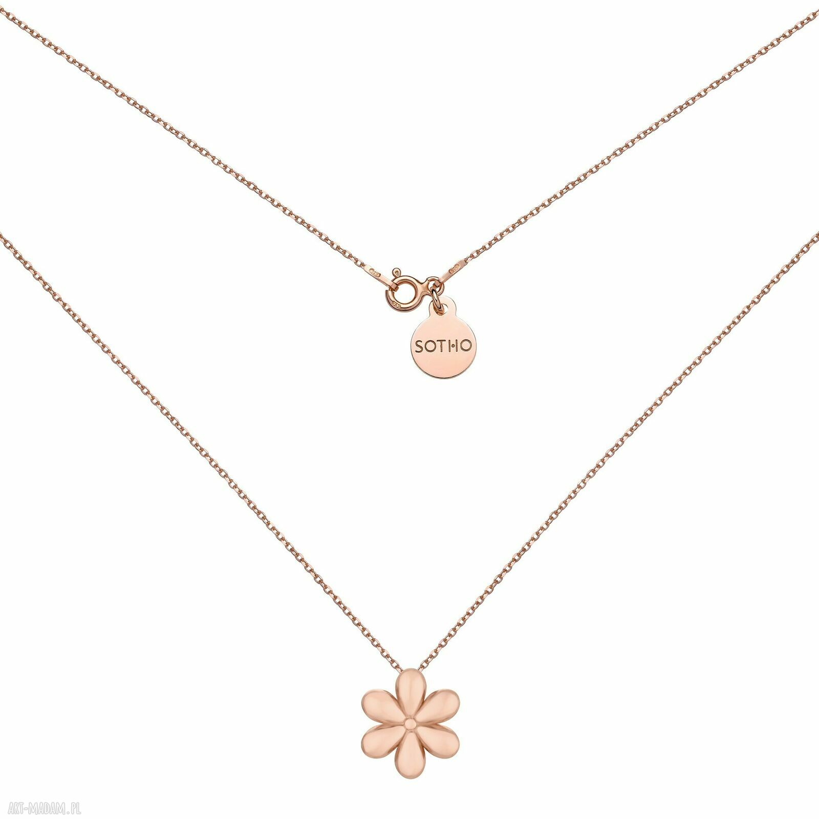 Naszyjnik kwiatem różowego złota pozłacane kwiat kwietuszek