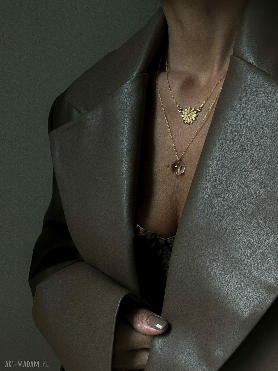 naszyjniki: Naszyjnik z różowego złota z bezbarwnym kryształem SWAROVSKI® CRYSTAL