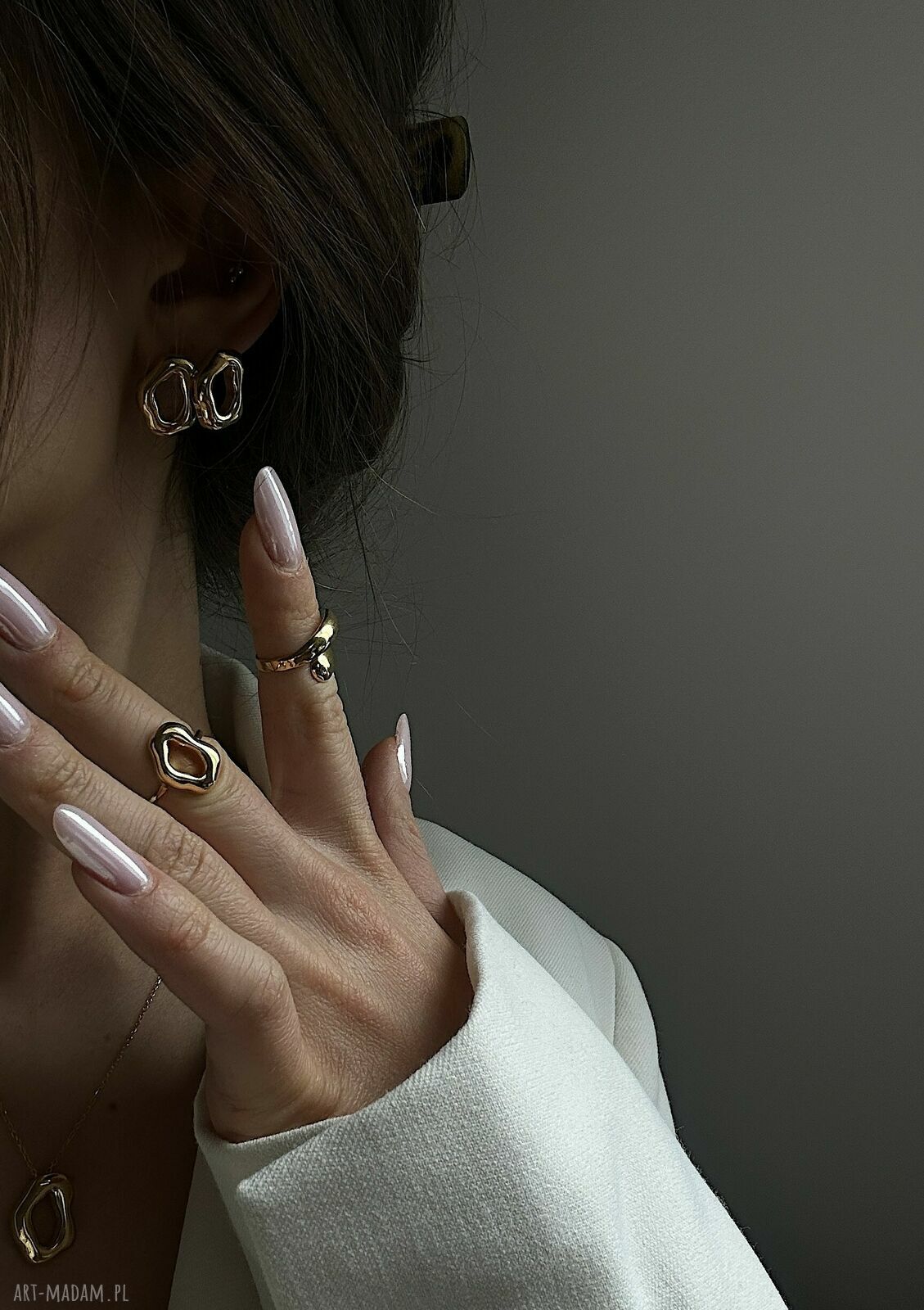 pierścionki: Złoty balonowy pierścionek HandMade