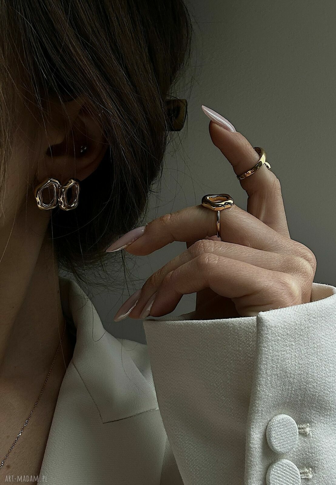 pierścionki: Złoty balonowy pierścionek HandMade