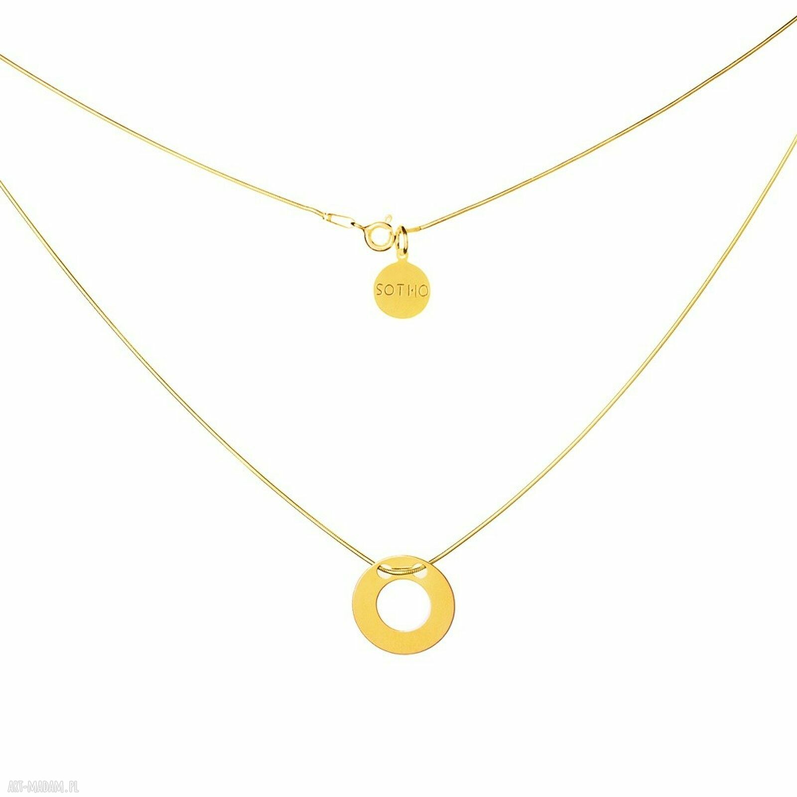 Złoty minimalistyczny naszyjnik karma pozłacane elegancki