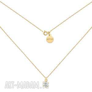 złoty naszyjnik z bezbarwną cyrkonią