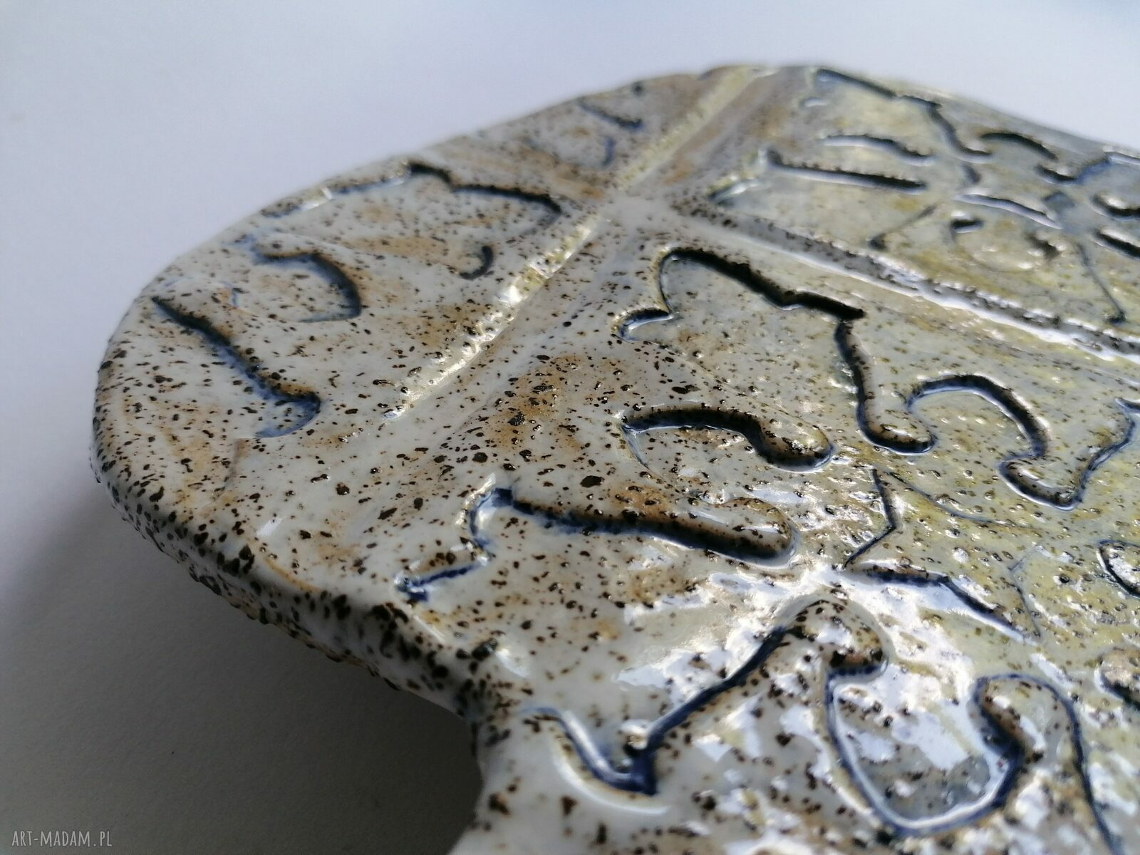 Deska ceramiczna "greckie wakacje" - ręcznie robiona z gliny szamotowej (ok. 30x20 cm)
