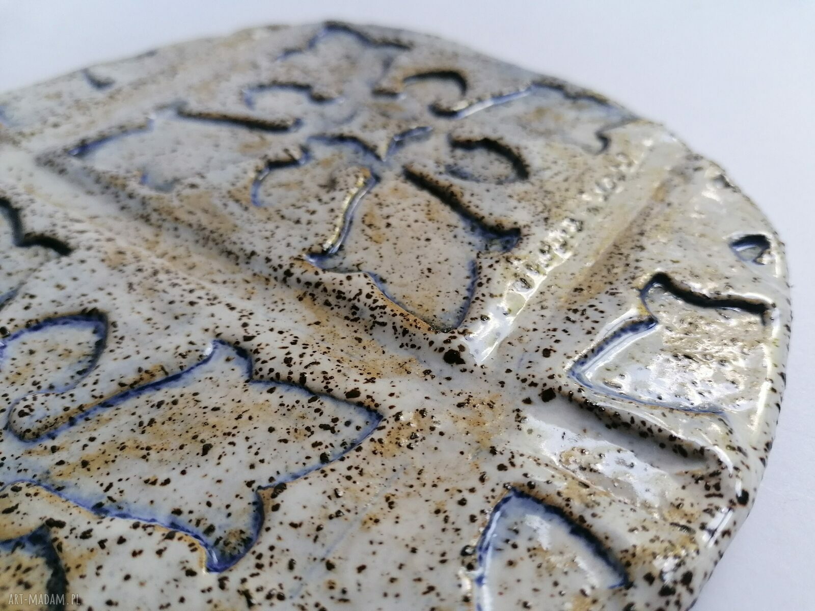 Deska ceramiczna "greckie wakacje" - ręcznie robiona z gliny szamotowej (ok. 30x20 cm)