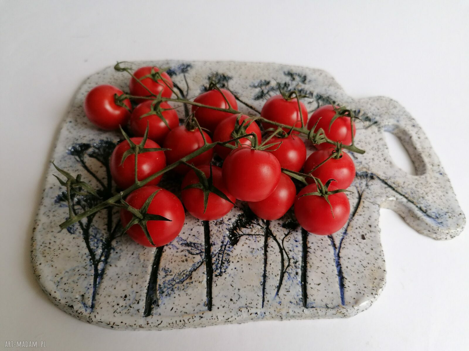 Deska „Krwawnik” - ceramiczna deska do serwowania z gliny (handmade)