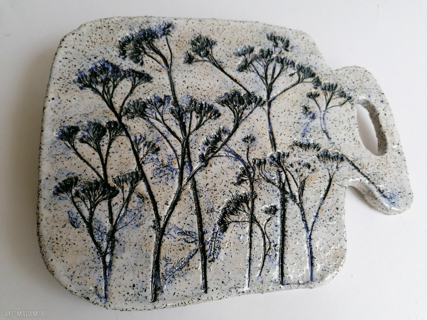 Deska „Krwawnik” - ceramiczna deska do serwowania z gliny (handmade)