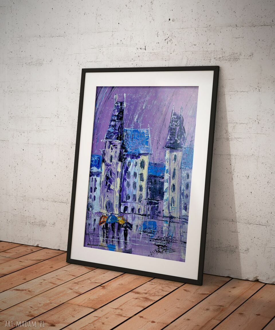 Deszcz - plakat 4mara Marina Czajkowska do wnętrz: miasto i architektura