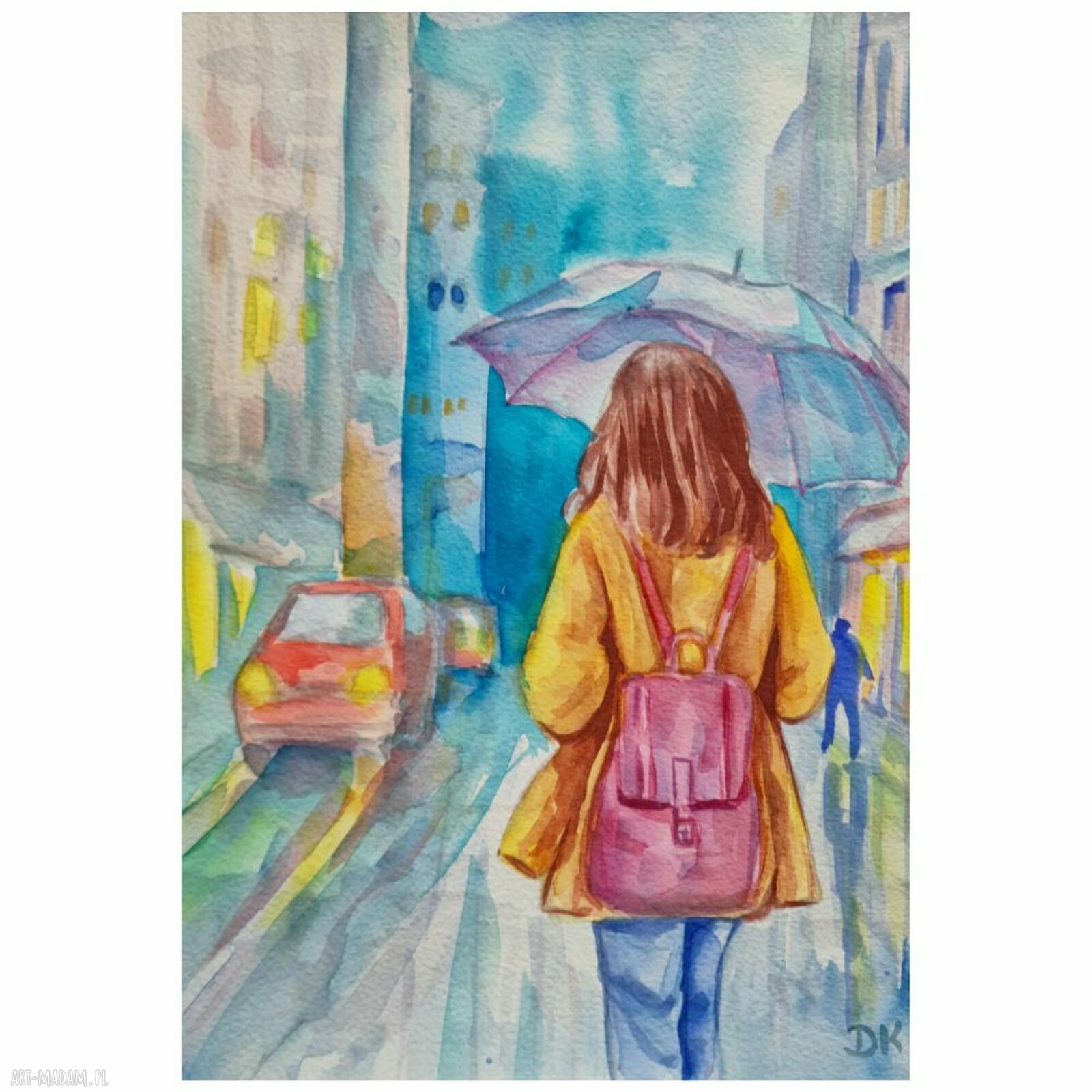 Oryginalna akwarela „Deszczowe popołudnie” 21x29,7 cm