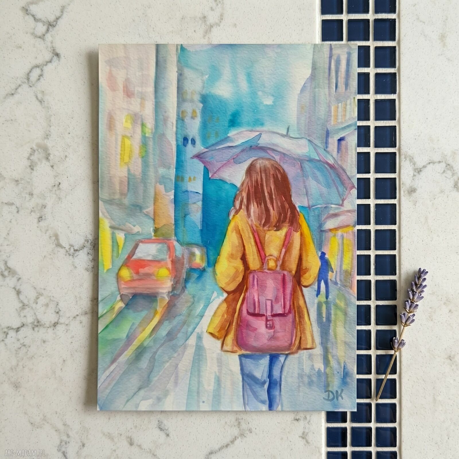 Oryginalna akwarela „Deszczowe popołudnie” 21x29,7 cm