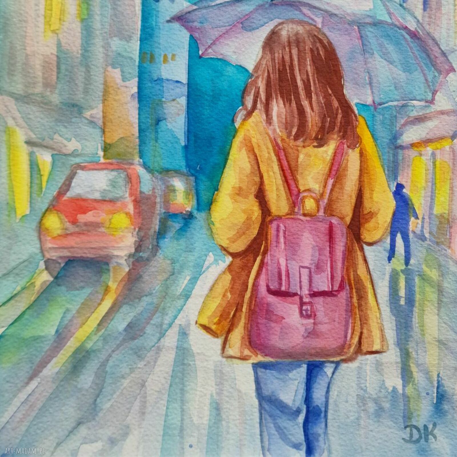 Oryginalna akwarela „Deszczowe popołudnie” 21x29,7 cm