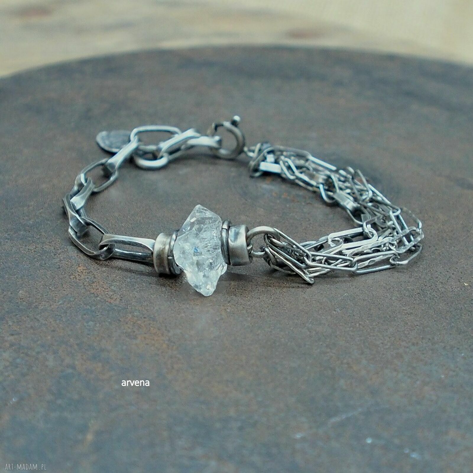 Diament herkimer - bransoletka 06