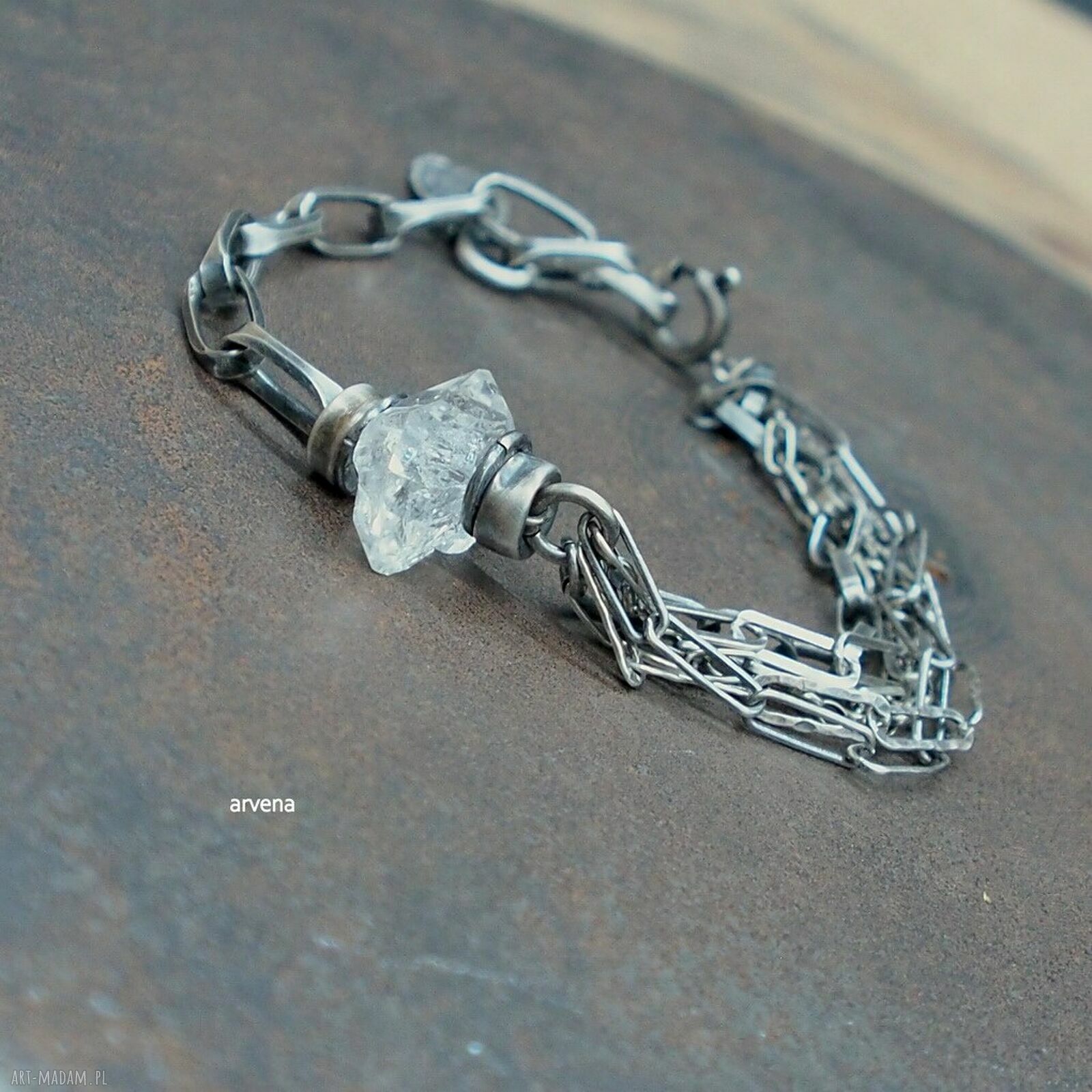 Diament herkimer - bransoletka 06