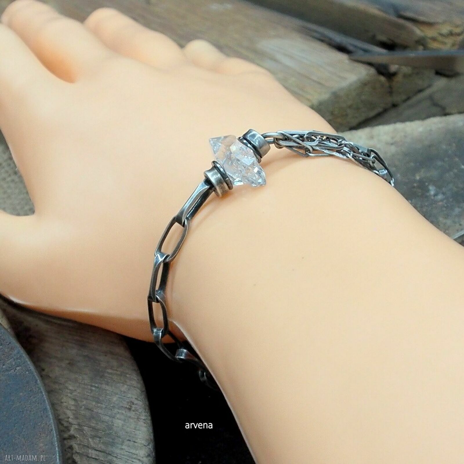 Diament herkimer - bransoletka 06