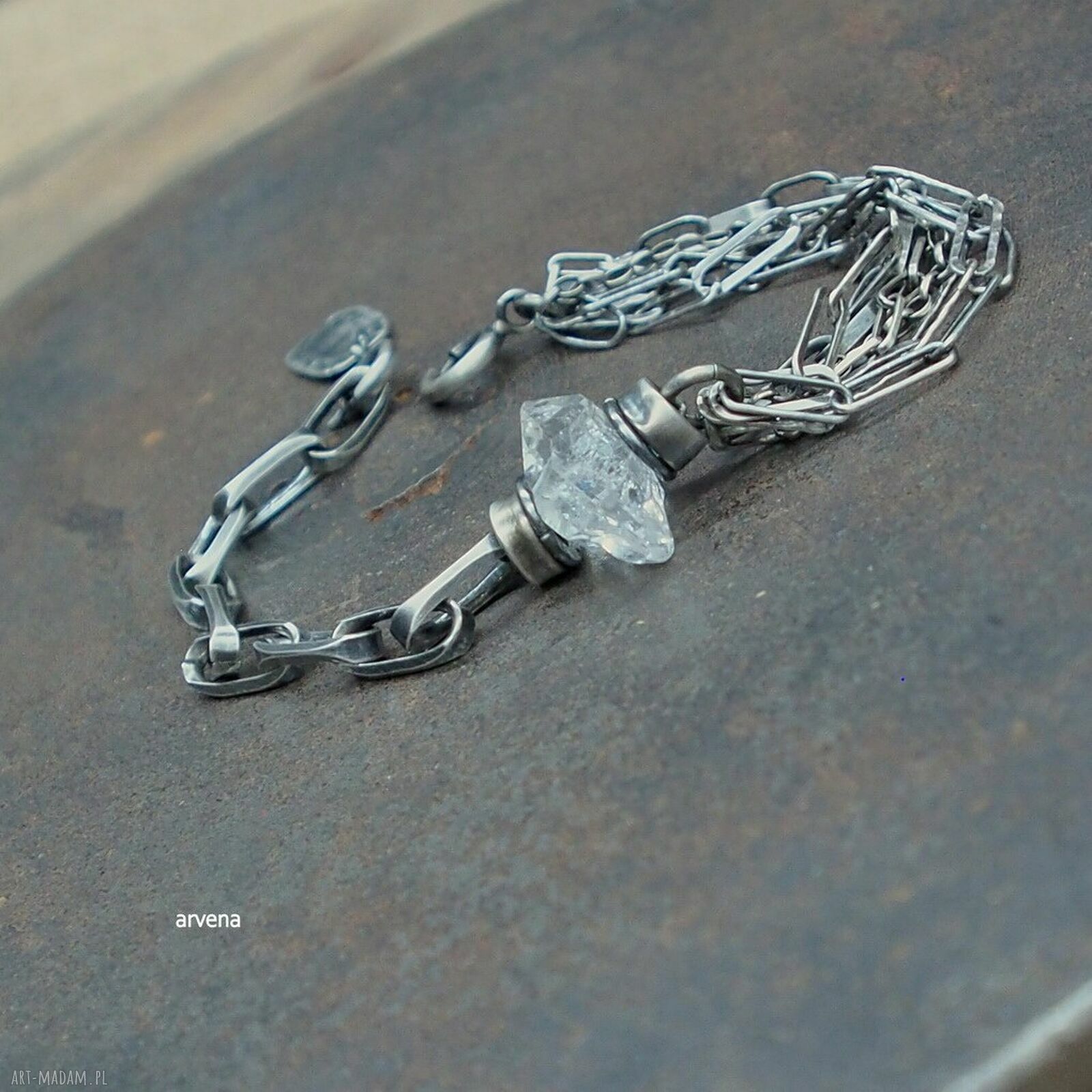 Diament herkimer - bransoletka 06