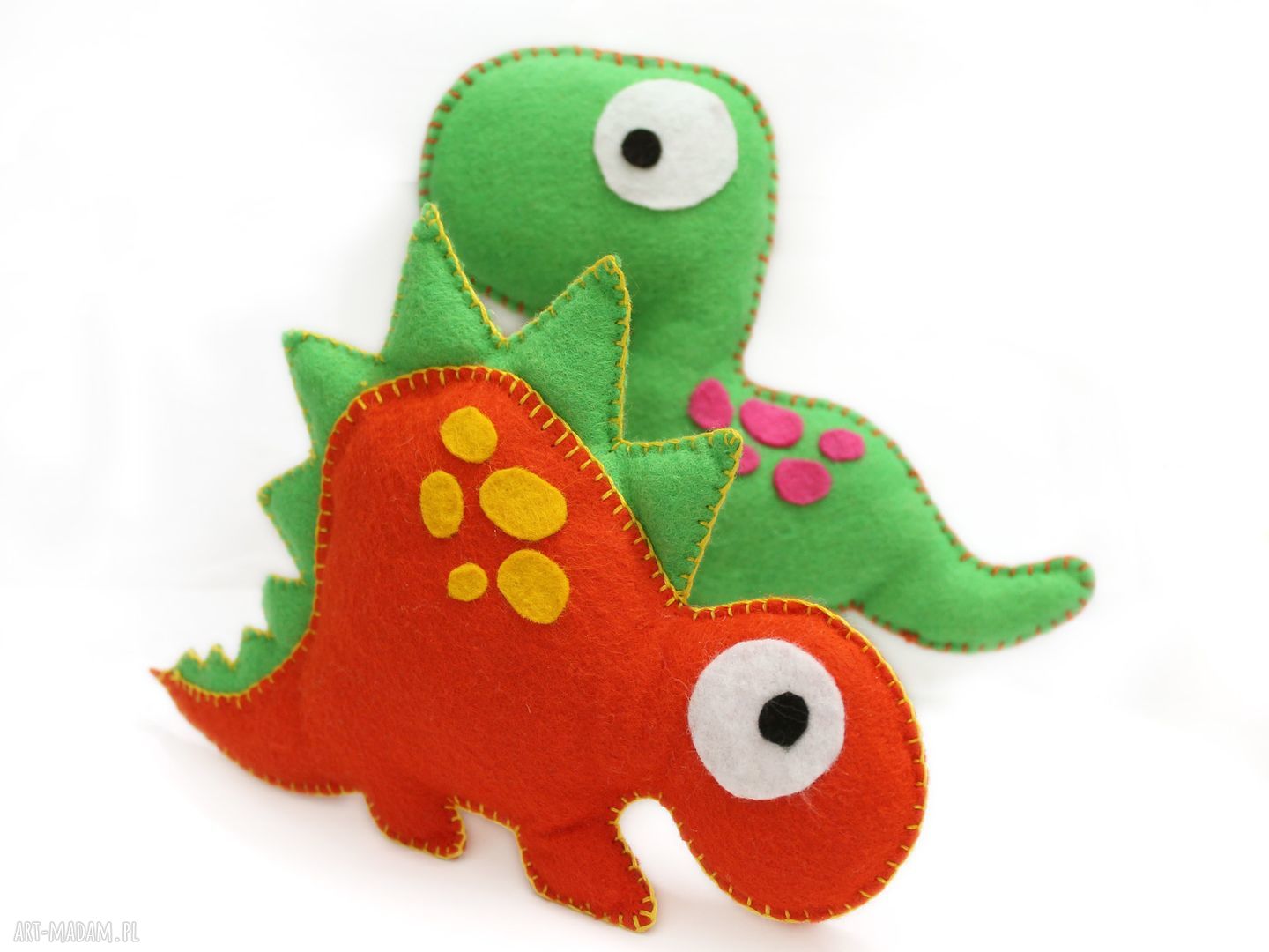 Dinozaury z filcu: Tyranozaur Tom i stegozaur Staszek (zestaw 2 maskotek)