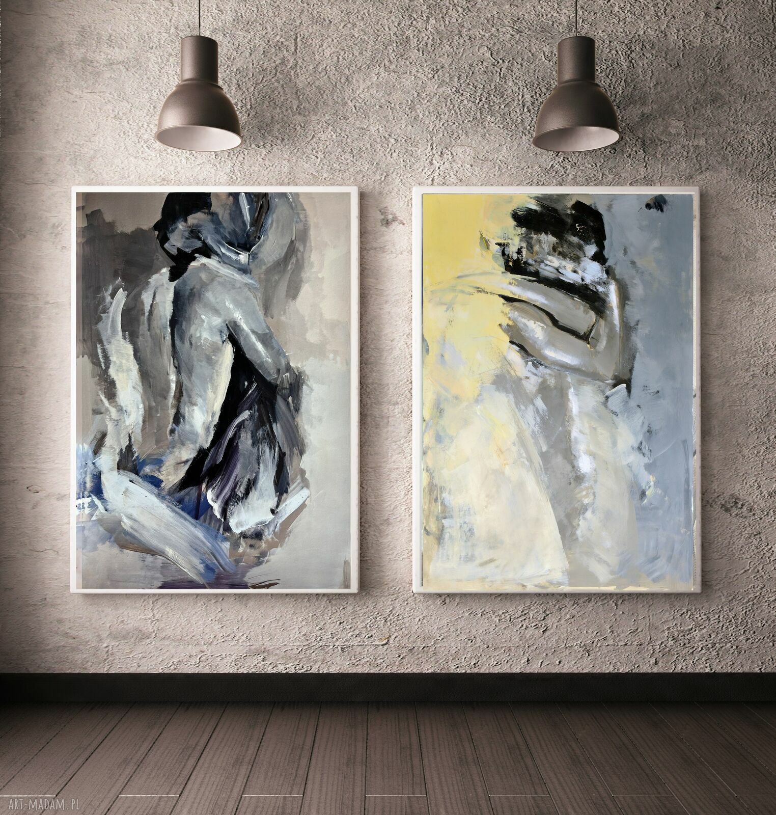 Plakat Divine Connection 50x70 - kobieta i mężczyzna w pastelach