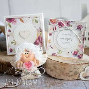 dwa zestawy aniołków - kolorowe scrapbooking kartki