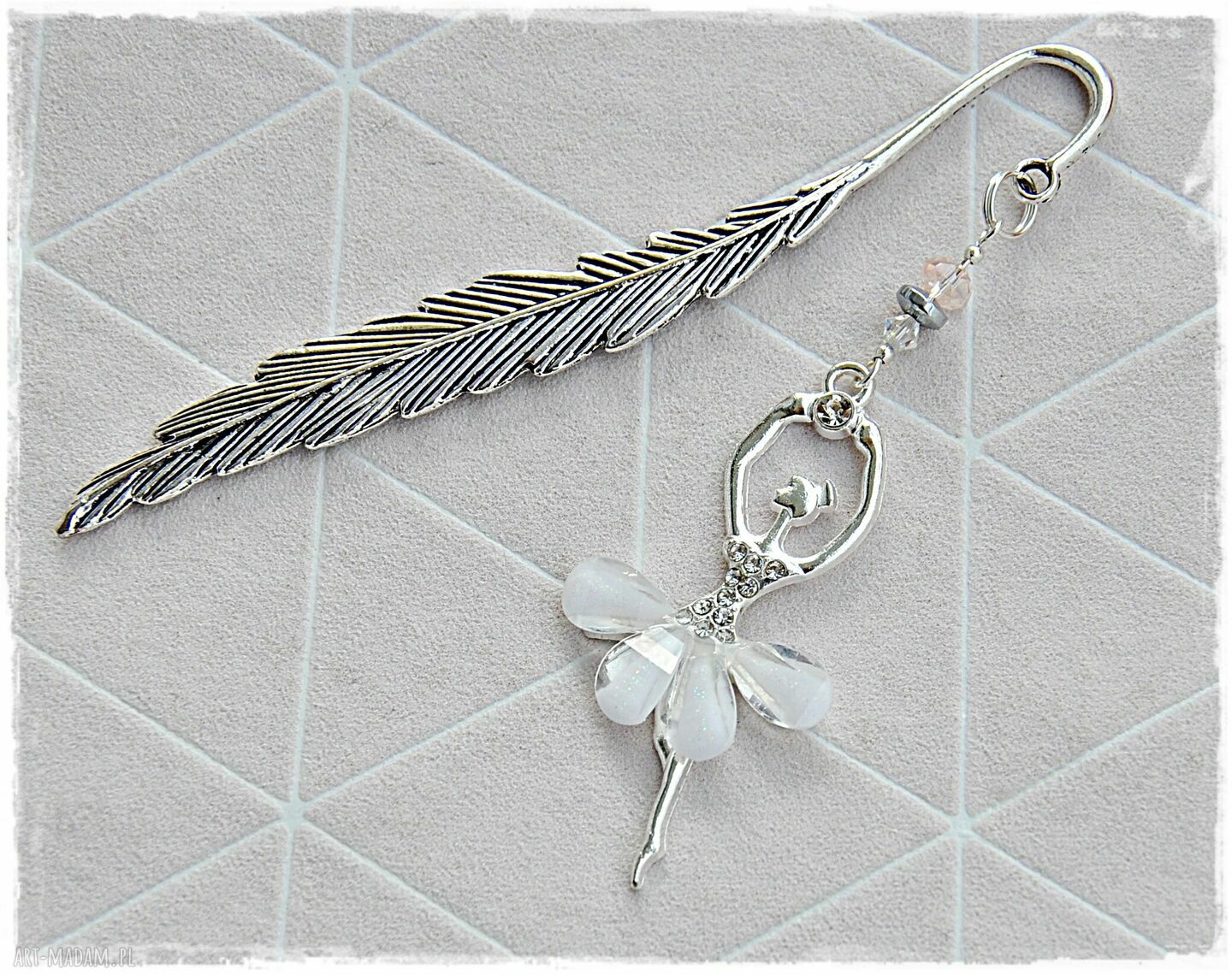 Elegancka Baletnica zakładka do książki w pudełku Handmade