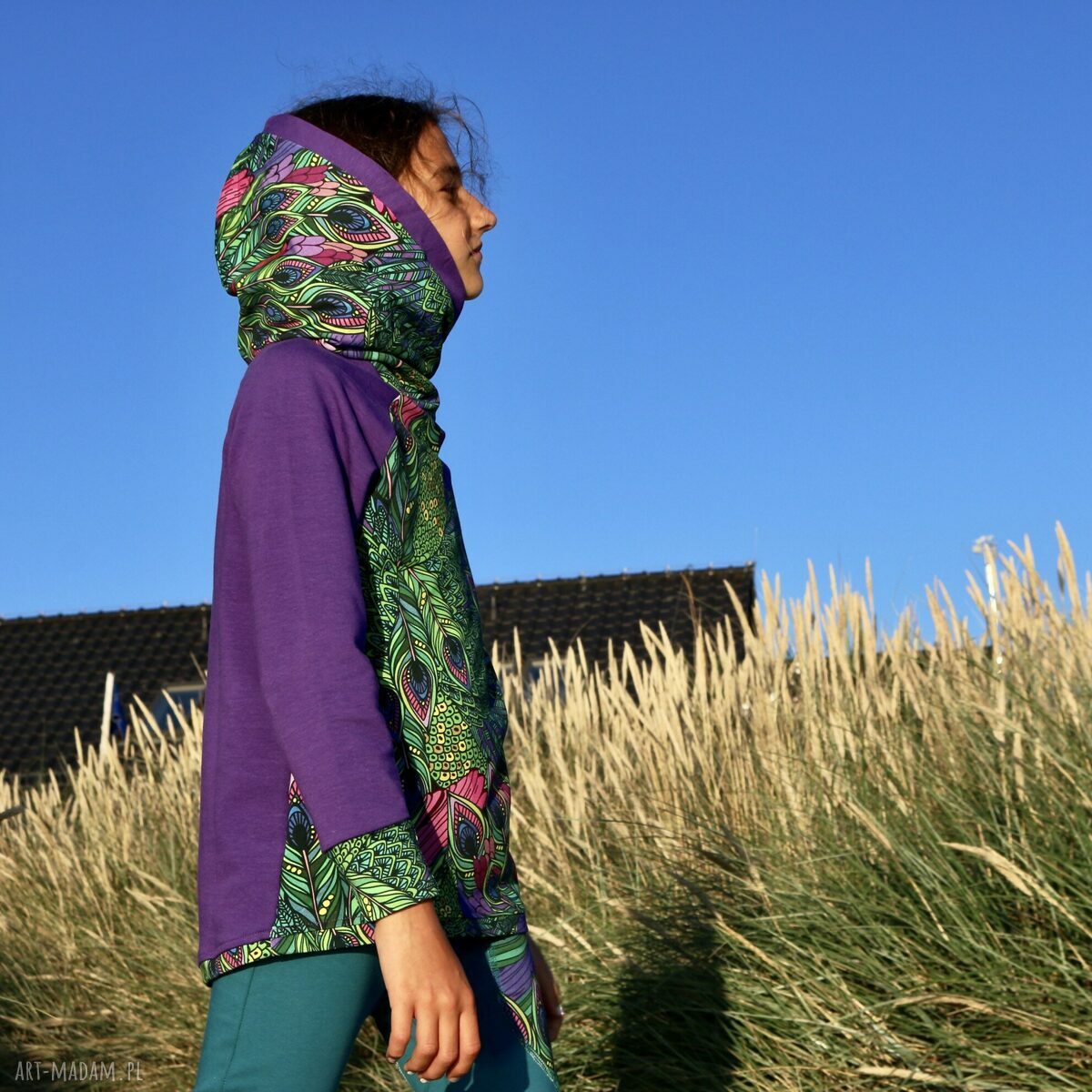 Bluza dla dziewczynki 146 -158 cm - Pawie Pióra