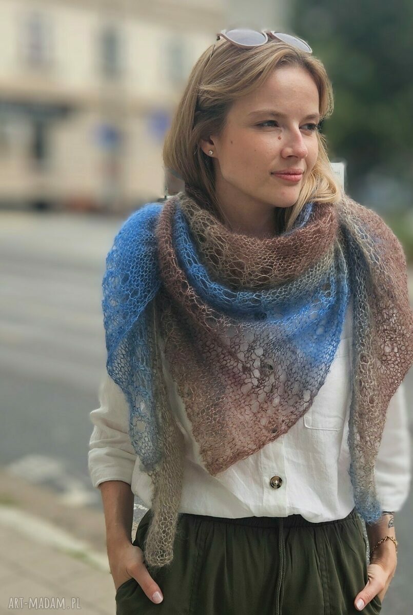 Chusta Mgła moher I jedwab HandMade