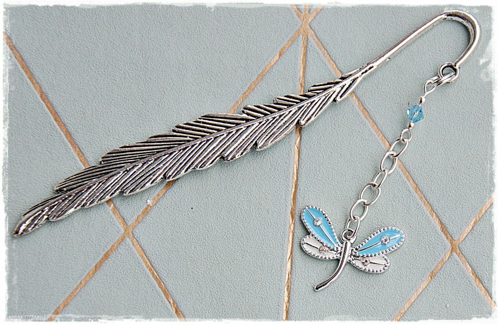 Błękitny motyl urocza zakładka do książki Handmade