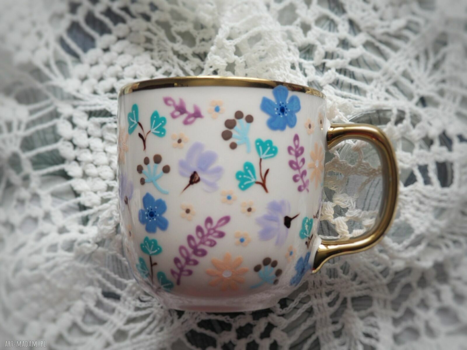 Kubek dla przyjaciela LOVE - ręcznie malowana porcelana 380 ml