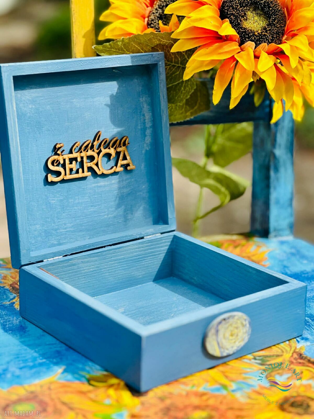 Kuferek dla miłośnika sztuki Van Gogh - prezent na biżuterię i drobiazgi