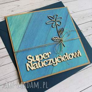 super nauczycielowi kartka handmade podziękowanie