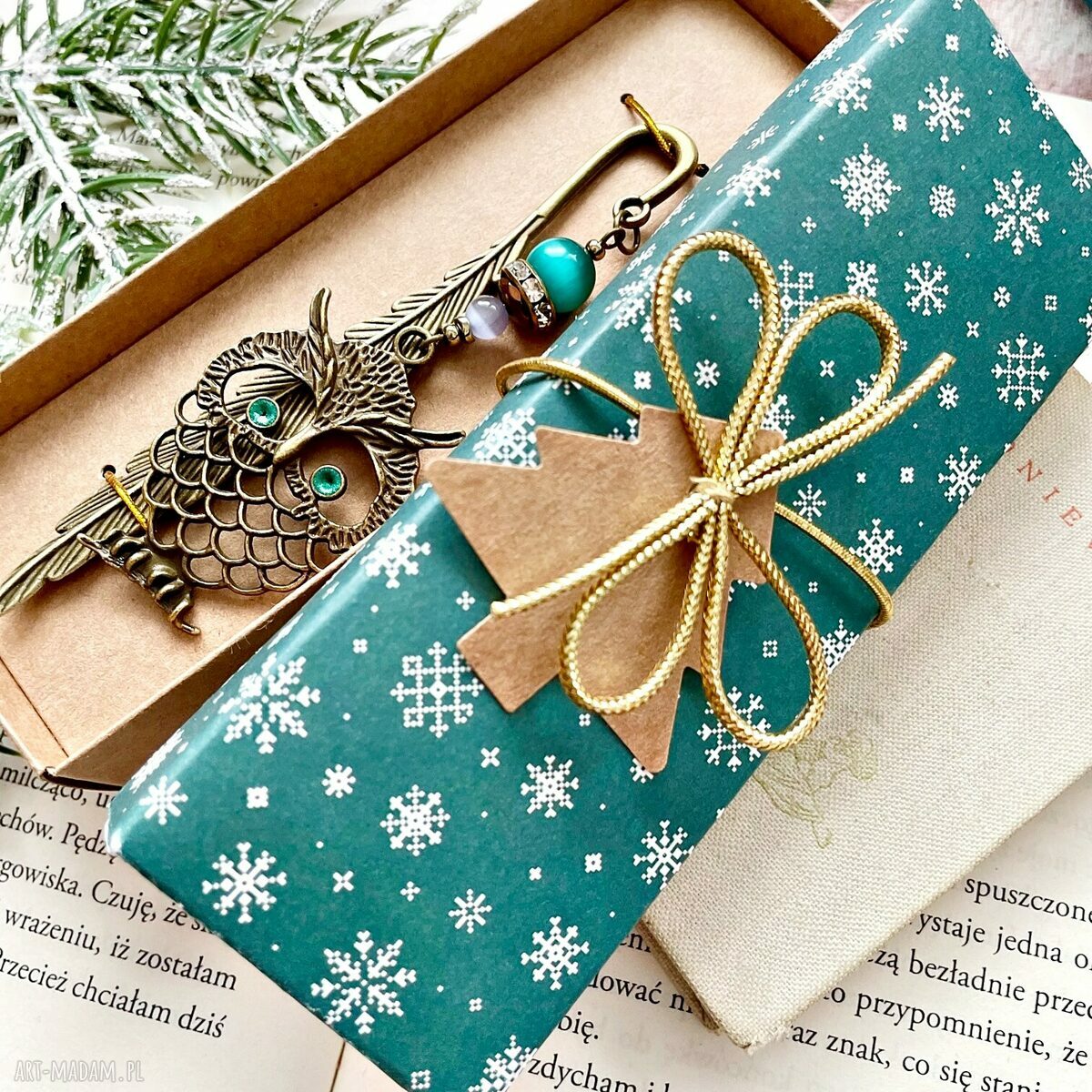 Zaczytana Sowa zakładka do książki Hand Made