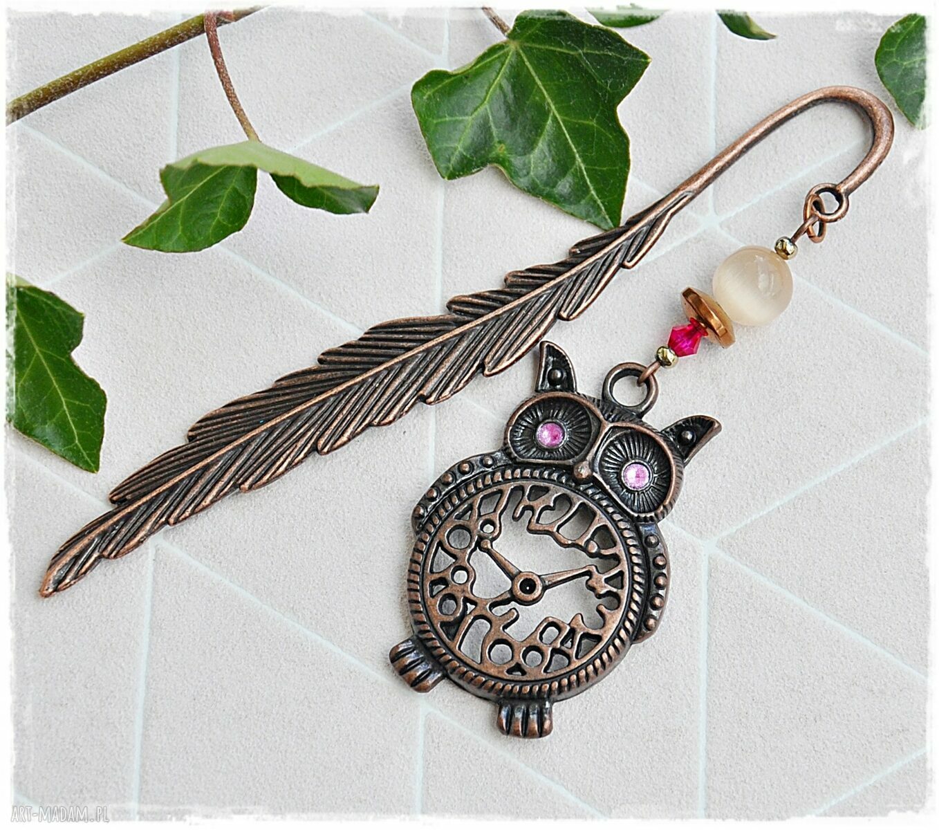 Dla Nauczyciela zestaw zakładka sowa i kartka handmade