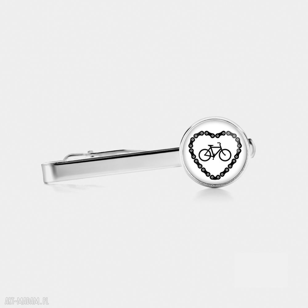 Spinka do krawata Love Bike z sercem - prezent dla kolarza