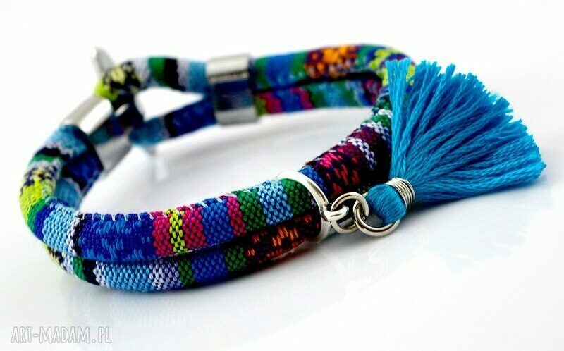 Boho bransoletka JOYEE AZTEQ - wielokolorowa z chwostem (turkus) dla Pani Joanny