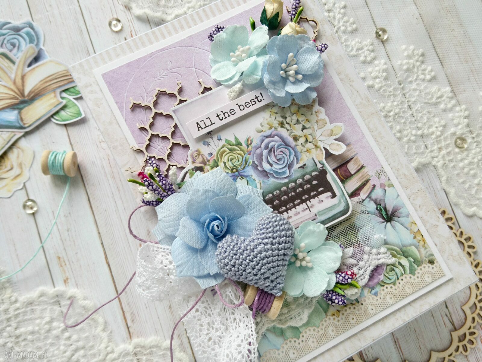 scrapbooking kartki: Kartka okolicznościowa we fioletach Autorskie