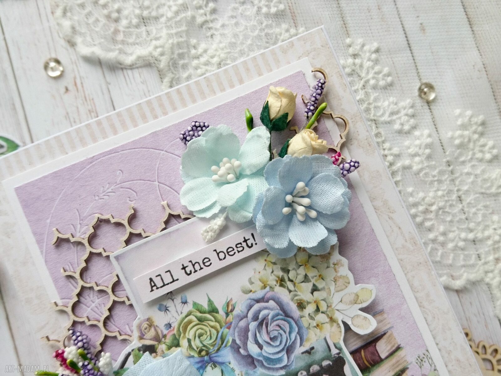 scrapbooking kartki: Kartka okolicznościowa we fioletach Autorskie