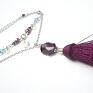 chwost naszyjniki niebieskie boho - purple -