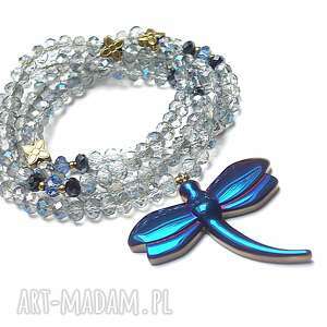 crystal dragonfly cobalt alloys collection - naszyjnik