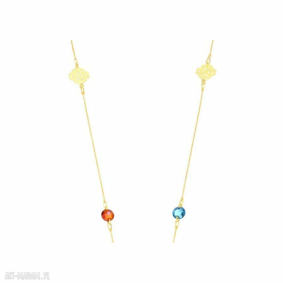 naszyjniki: DŁUGI NASZYJNIK Z ARABSKIMI ROZETAMI I KRYSZTAŁAMI SWAROVSKI® CRYSTAL Ręczne