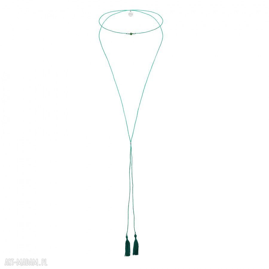 DŁugi zielony choker fasetowanym agatem chwostami naszyjnik agat