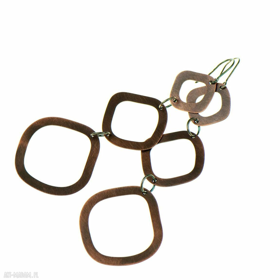 Długie kolczyki w stylu industrialnym z miedzi c718 (handmade)