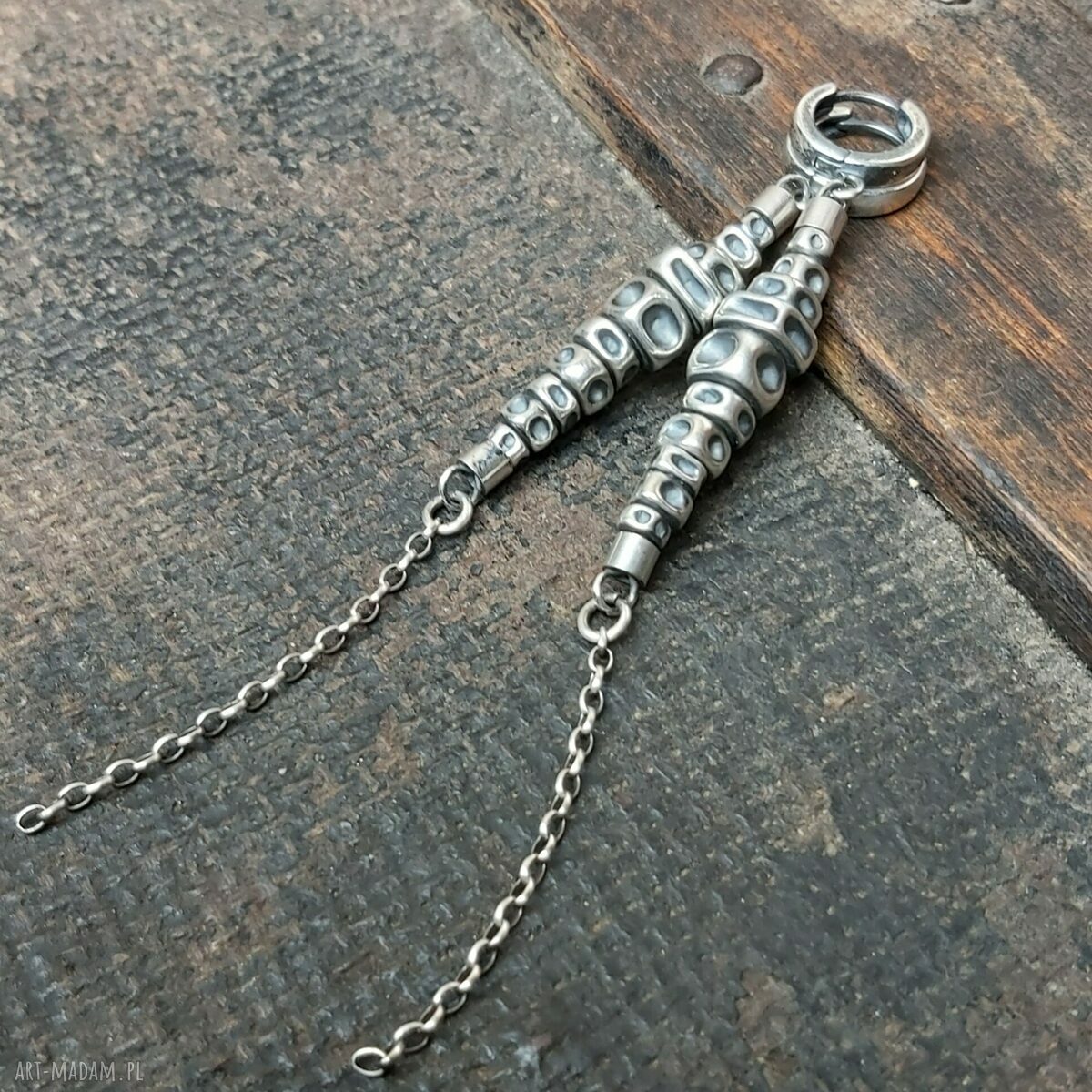 Długie kolczyki srebrne hand made