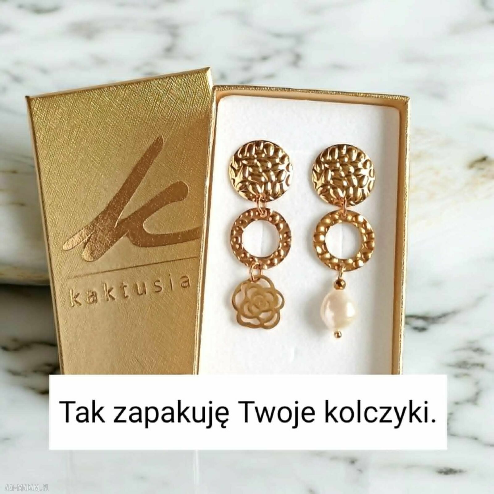 Długie kolczyki JADEIT II SPRING z jadeitu amazonitowego i złotego hematytu