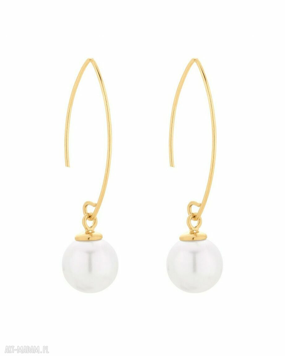 Złote kolczyki perłami swarovski® crystal perły perełki