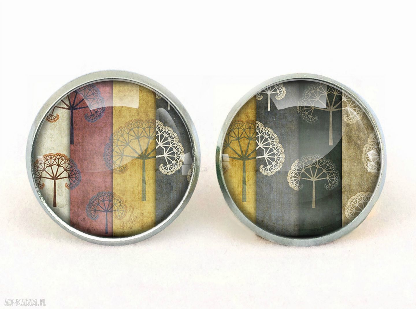 Dmuchawce kolczyki wtrętki dmuchawiec sztyfty prezent kwiatowe