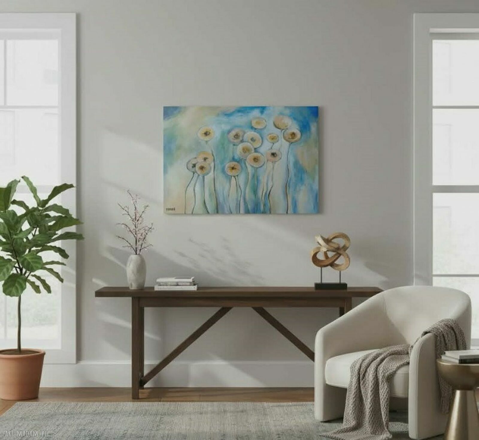Dmuchawce - obraz akrylowy 60x85 cm Paulina Lebida, gotowy do powieszenia