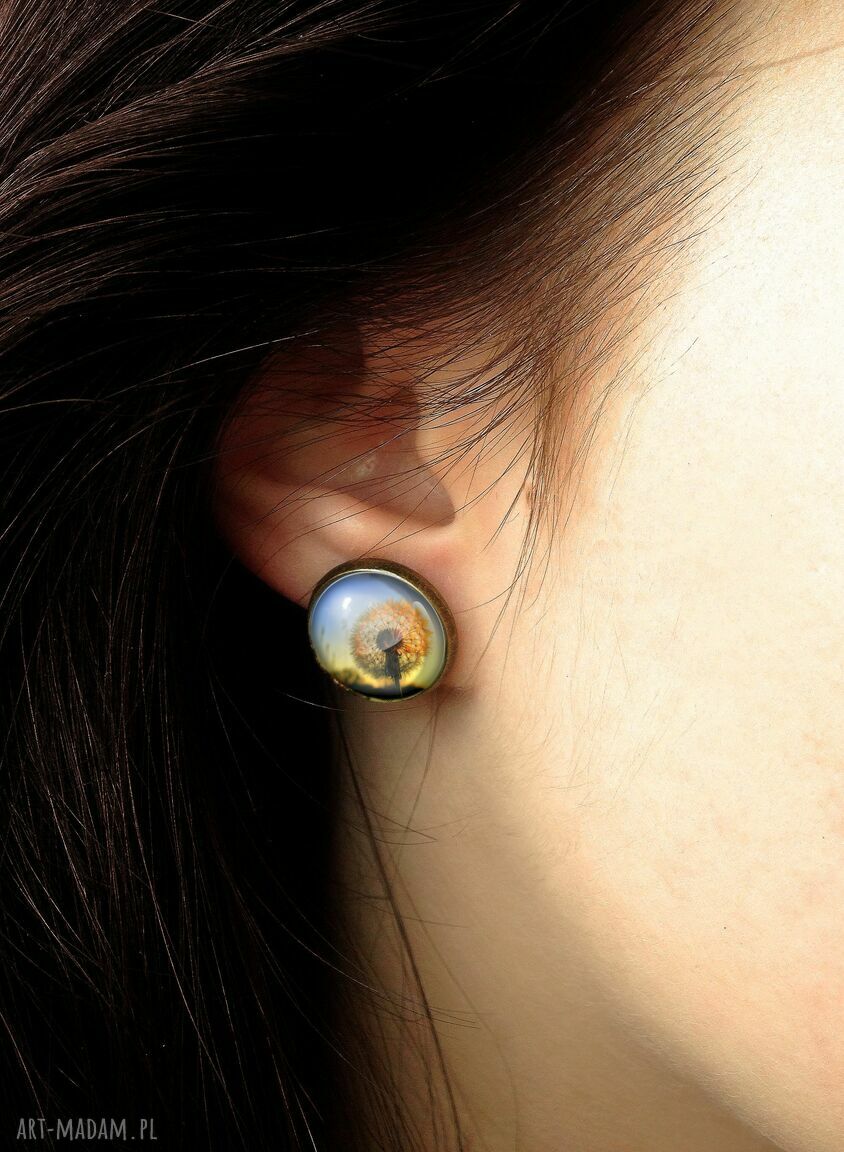 kolczyki: Dmuchawce w słońcu Kolczyki sztyfty Handmade