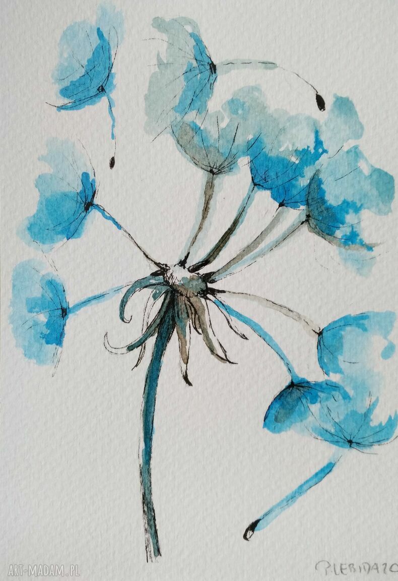 Dmuchawiec - akwarela 12,5 x 18 cm Paulina Lebida
