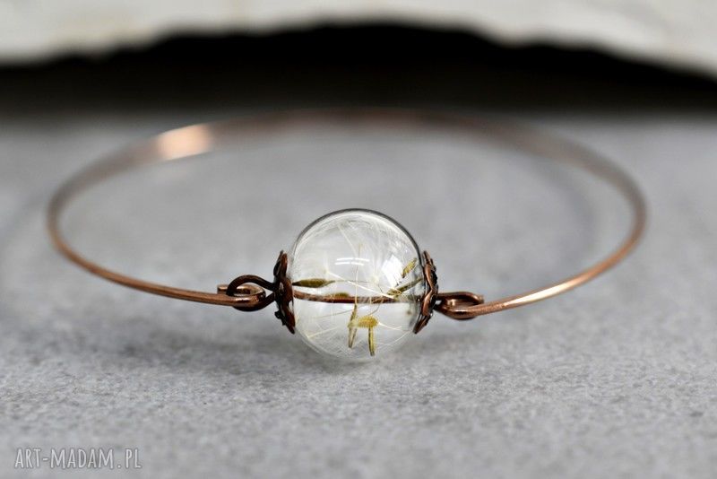 Bransoletka prawdziwe dmuchawce pozłacana różowym złotem