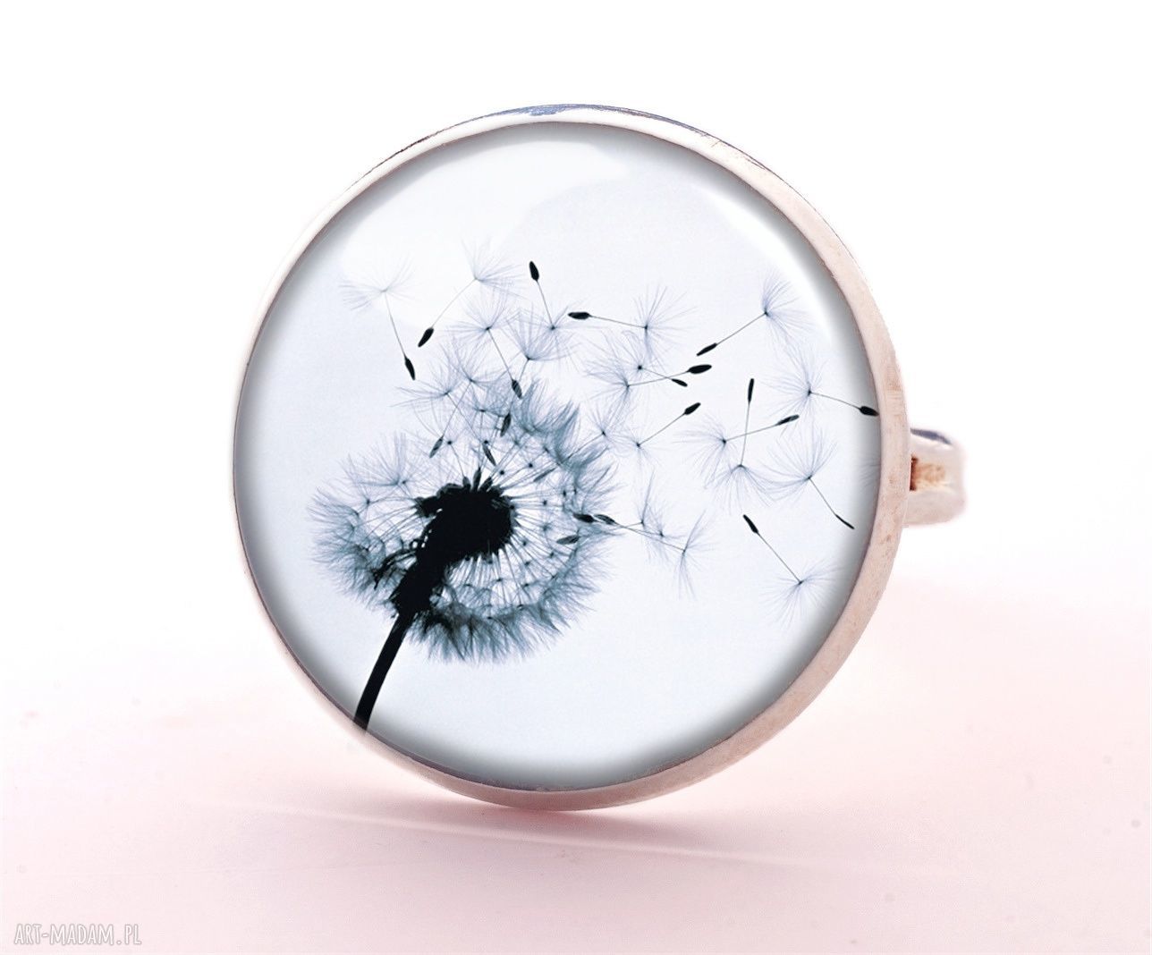 naszyjniki: Dmuchawiec Medalion z łańcuszkiem HandMade